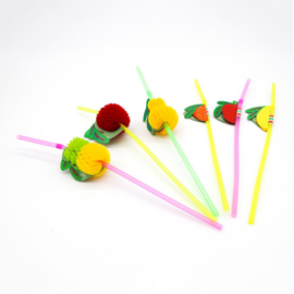 Disposable Honeycomb Plastic Straws, Tropical Hawaiian Beach Cocktail Pool Luau Party Decorations Supplies