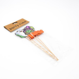 Halloween Cocktail Picks Halloween Theme Ghost Decoration Toothpicks Fruit Sticks Sandwich Appetizer Charcuterie Skewers, Made of Bamboo, for Halloween Themed Party Supplies