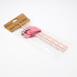 Flamingo Paper Straw Decorations, Disposable Cocktail Drinking Straws Decorative for Party Table Décor Luau Party