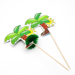 Coconut Fruit Pick Coconut-Tree Fruit Sticks Bamboo Fruit Picks Cocktail Fruit Appetizer Picks Cocktail Picks Bamboo Sticks Food Sticks Party Fruit Forks Drink Picks