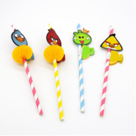 Angry Birds Paper Straws Coffee & Cocktail Stirrers,Disposable Drinking Straws,Festive,Theme and Birthday Party Decorations – Assorted Colors