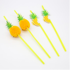 Pineapple Straws, Disposable Bendable Drinking Straws for Luau Party, Pool Party, Birthday Party, Hawaiian, Restaurants (Pineapple)