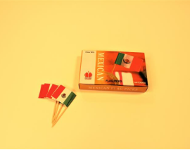 Mexico Flag Mexican Toothpick Flags, Small Mini Stick Cupcake Toppers Mexican Flags,Country Picks Party Decoration Celebration Cocktail Food Bar Cake Flags