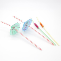 Hawaiian Party Straws, Paxcoo 100 Pcs Umbrella Straws for Cocktails, Drink Umbrella Straws for Tropical Hawaiian Luau Party Decorations (Assorted Colors)