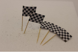 Checkered Black and White Racing Stick Flag,Small Toothpick Mini Stick Cupcake Toppers Picks Party Decoration Olympic Games Celebration Cocktail picks for Party Bar Sport events.