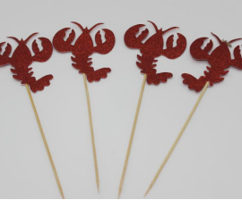 Let’s Get Cray Cupcake Topper -Crawfish Boil Themed Birthday Party Cupcake Picks – Lobster Theme Birthday Party Decorations for Kids Adults